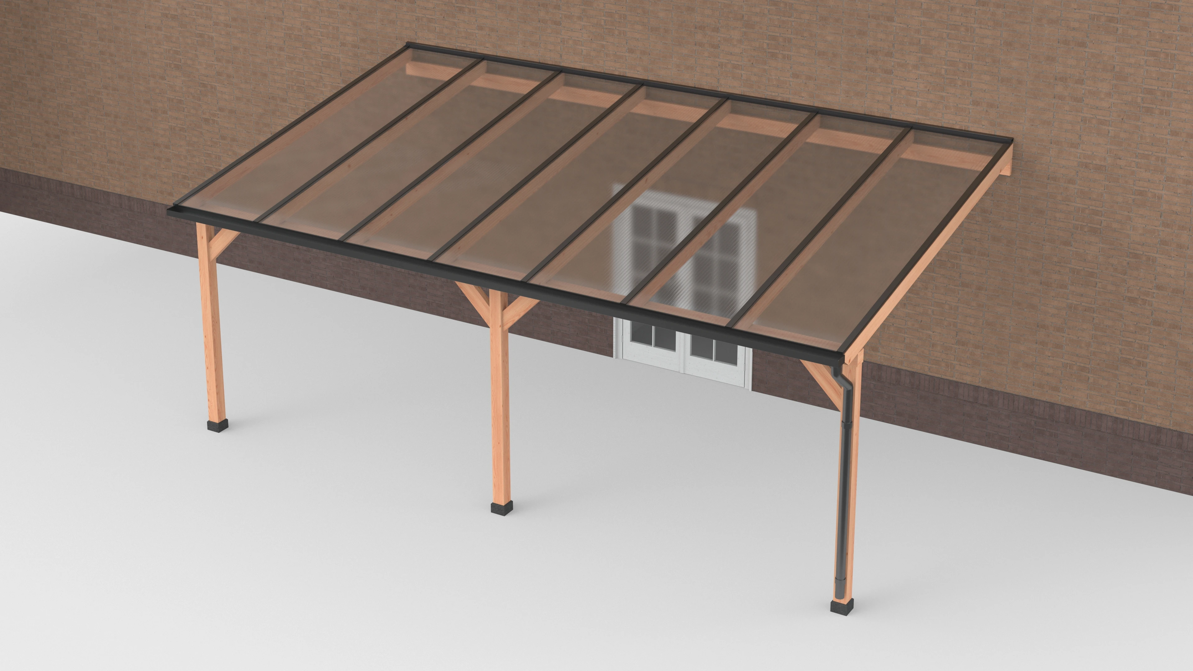 Douglas Terrasoverkapping Zwart Polycarbonaat Helder 700 x 400 cm - Afbeelding 1